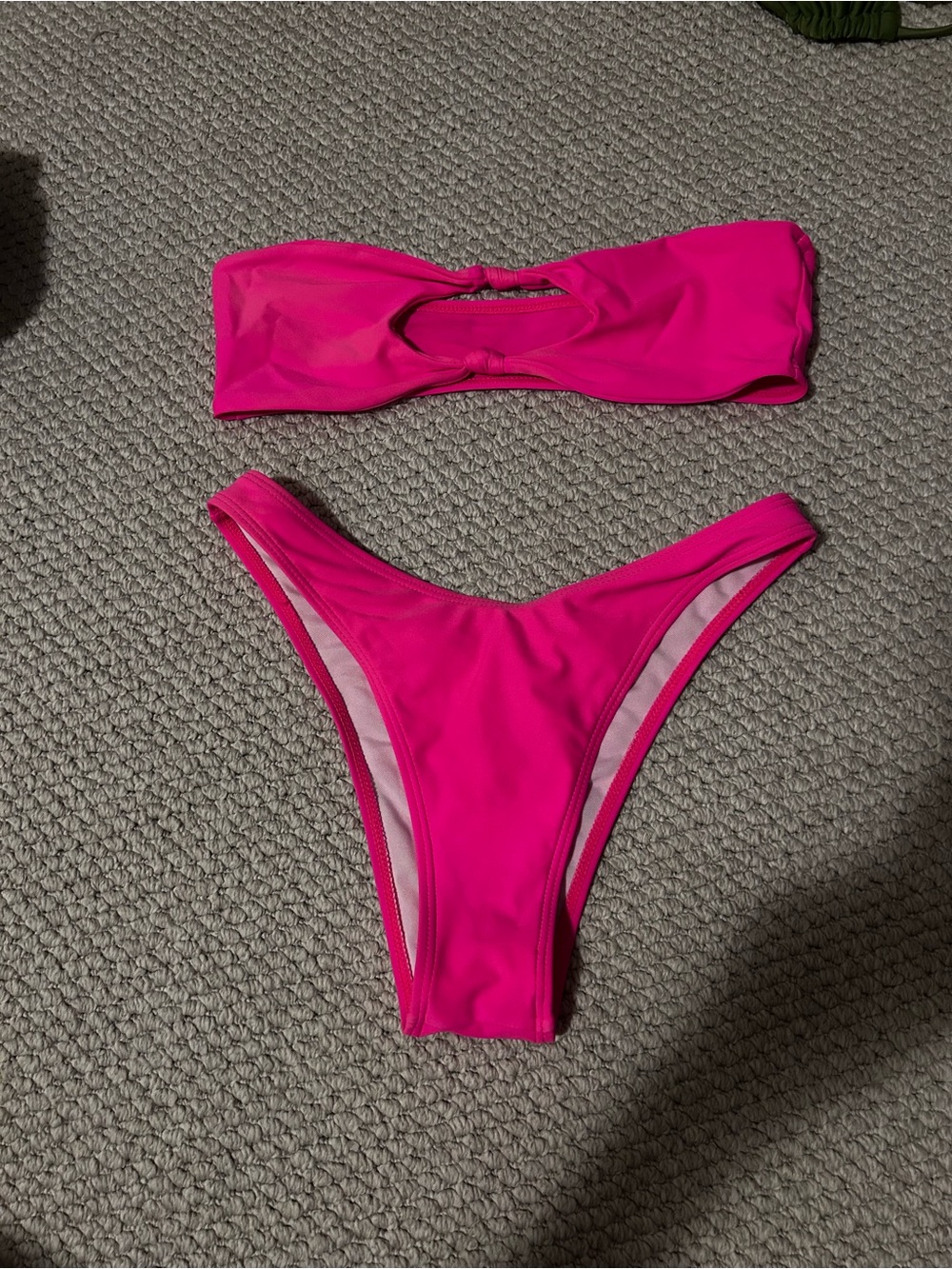 SHEIN Neon Pink Bandeau Bikini Set